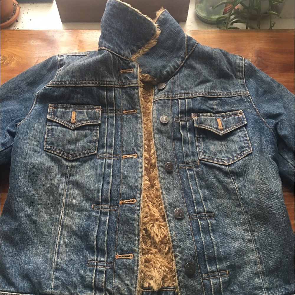 Furry denim jacket